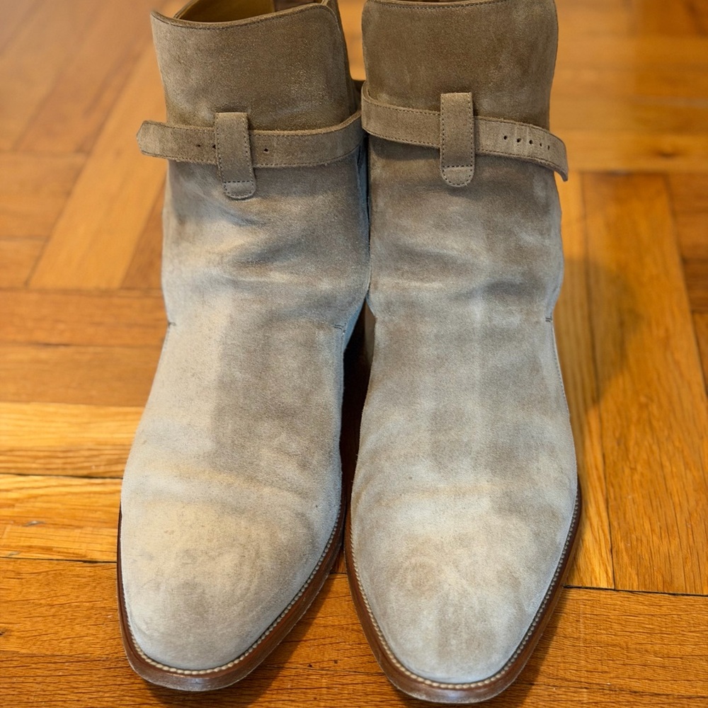 Saint Laurent Taupe Suede Men's Boots